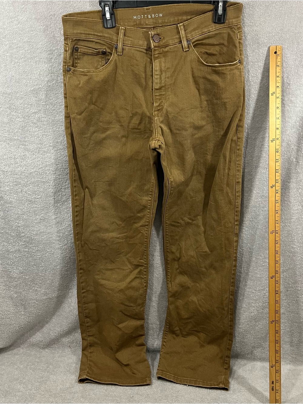 Mott & Bow Straight Leg Jeans Mens 32x30 Brown Mercer Stretch Boho Academia